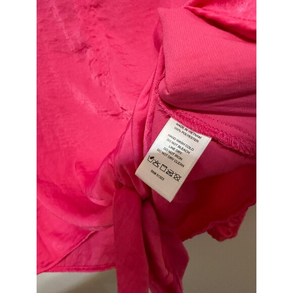 Vince Camuto Women's Fuchsia Blouse XS Balloon Sleeve Tie-Front - Picture 5 of 5